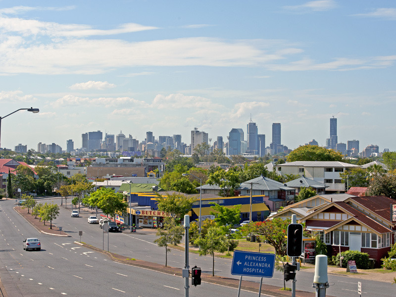 Suburb of Greenslopes in Brisbane looking towards the city