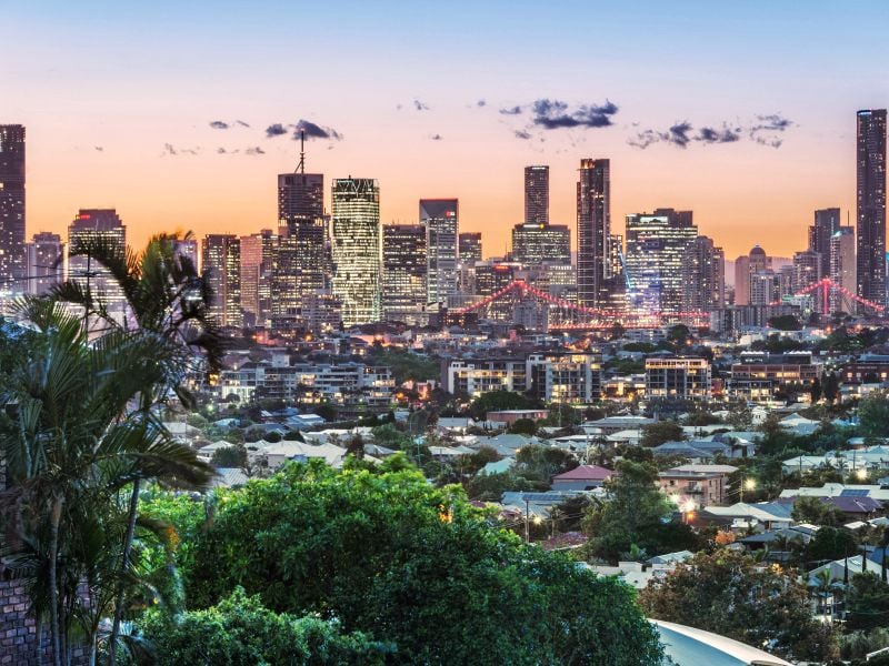 View of Brisbane city from suburb of Balmoral